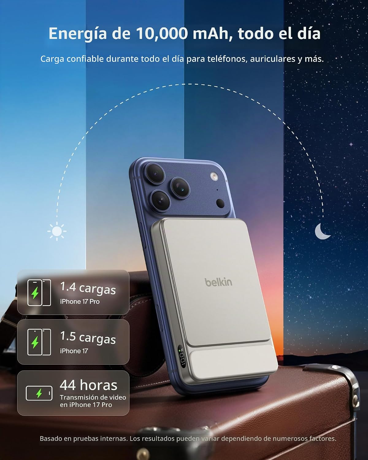 Belkin Cargador portátil, banco de energía magnético delgado de 10,...