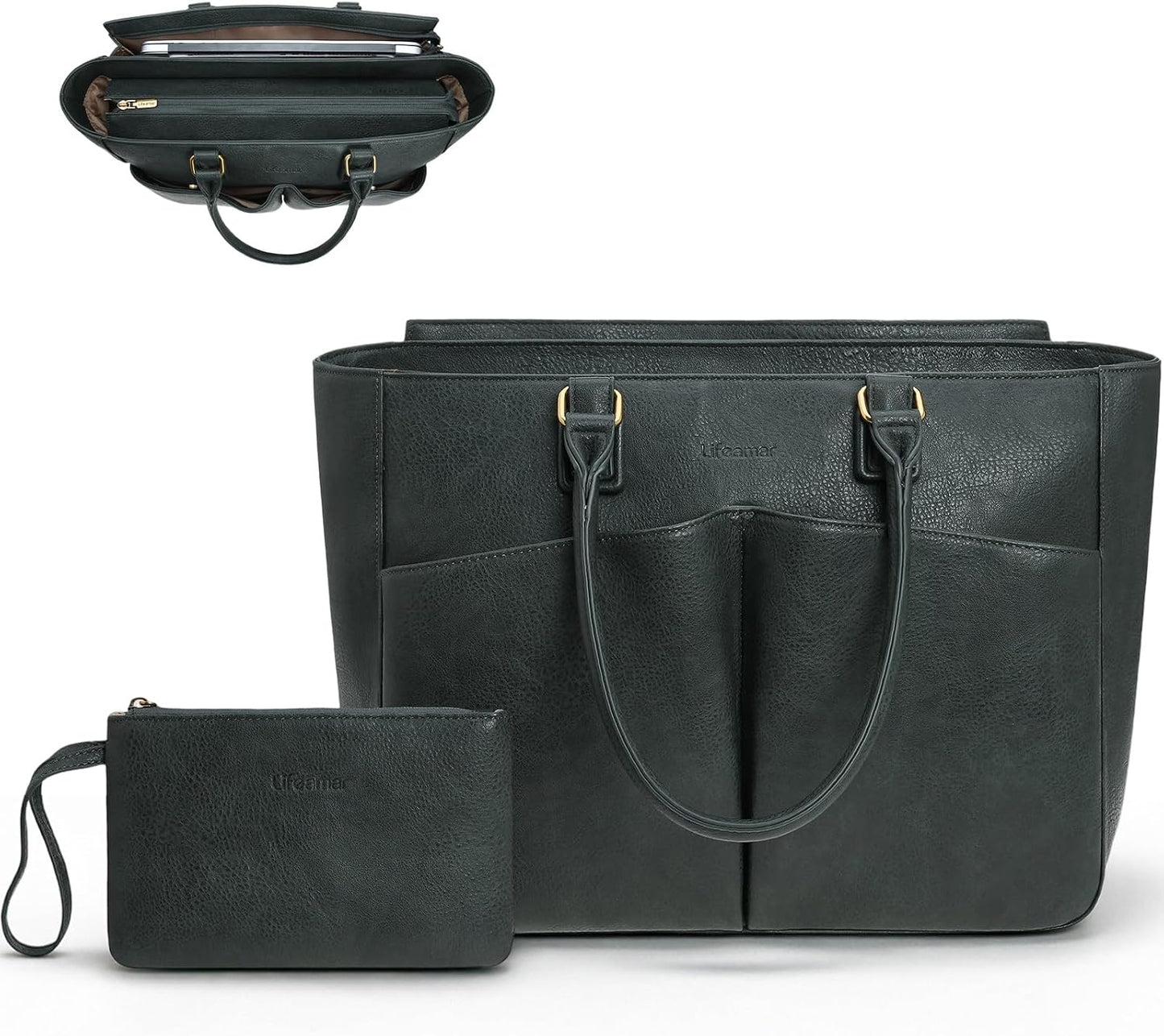 Lifeamar Bolsa de mano para computadora portátil para mujer, bolsa...