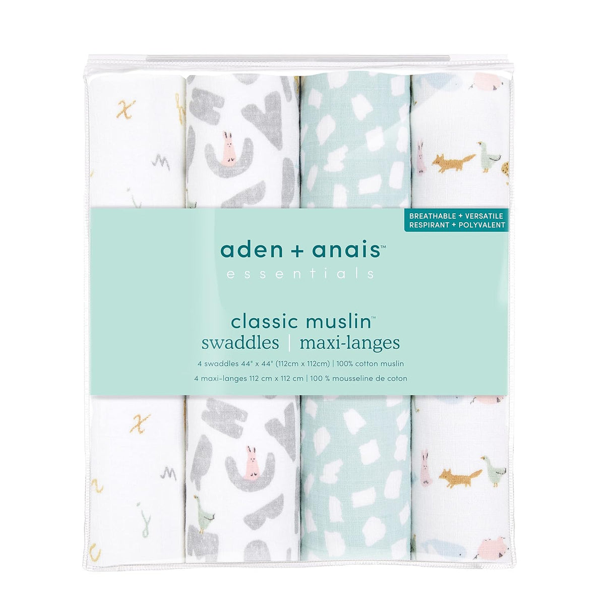 aden + anais Essentials - Manta de muselina de algodón, transpirabl...