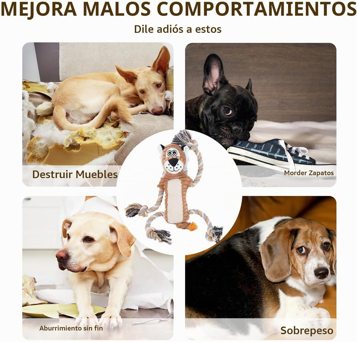 CneeeeeB Juguetes Chirriantes para Perros Interactivos Duraderos co...