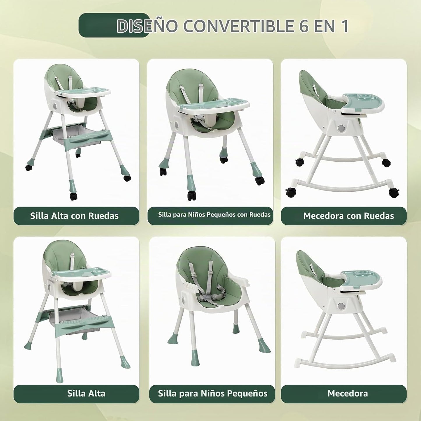 Ktaxon Silla Alta para Bebé, Silla de Alimentación Portátil 6 en 1...