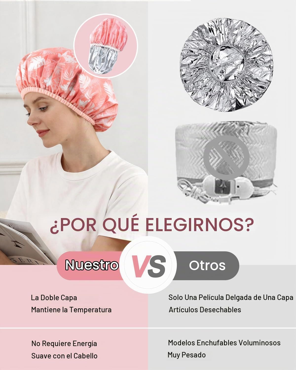 YIZIJIZI 2 tapas térmicas para el cabello de acondicionamiento prof...