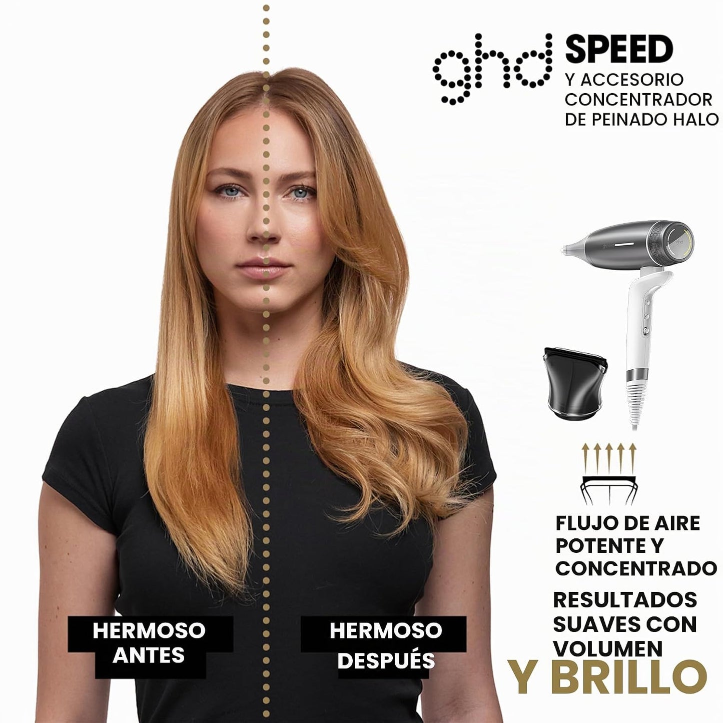 Secador de pelo ghd Speed Ionic: secado rápido, potente, con cont...