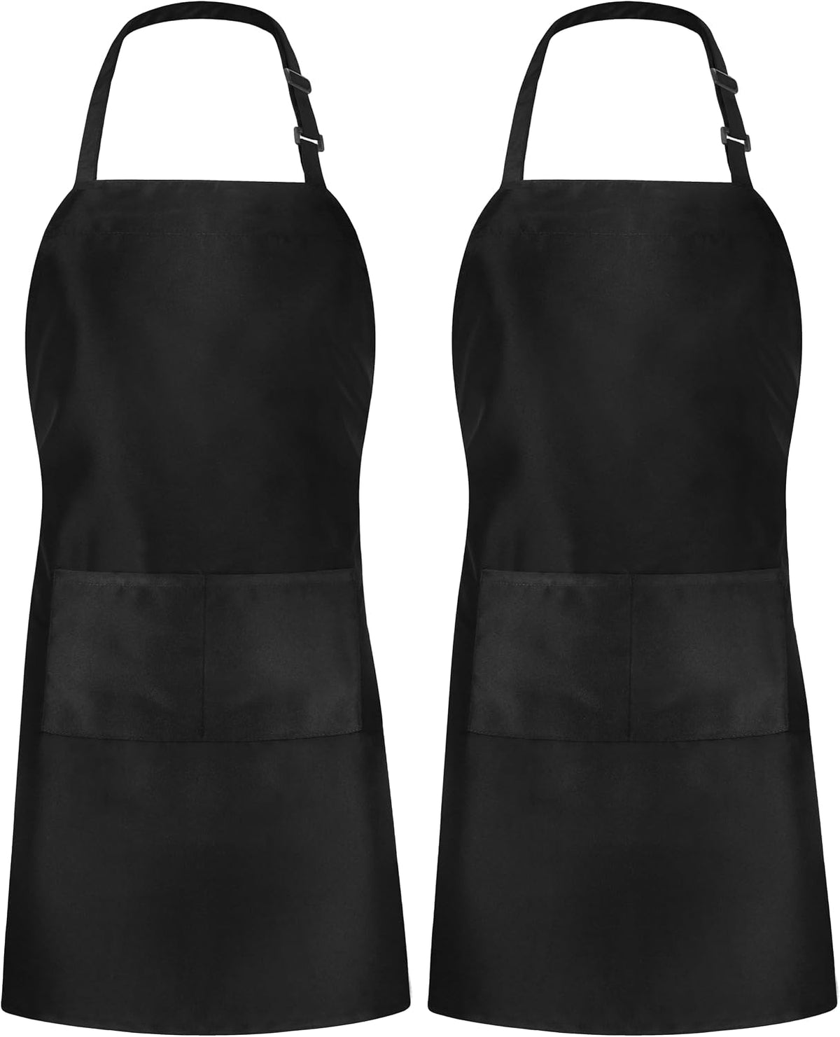 Utopia Kitchen Paquete de 2 delantales con peto, ajustables con 2 b...