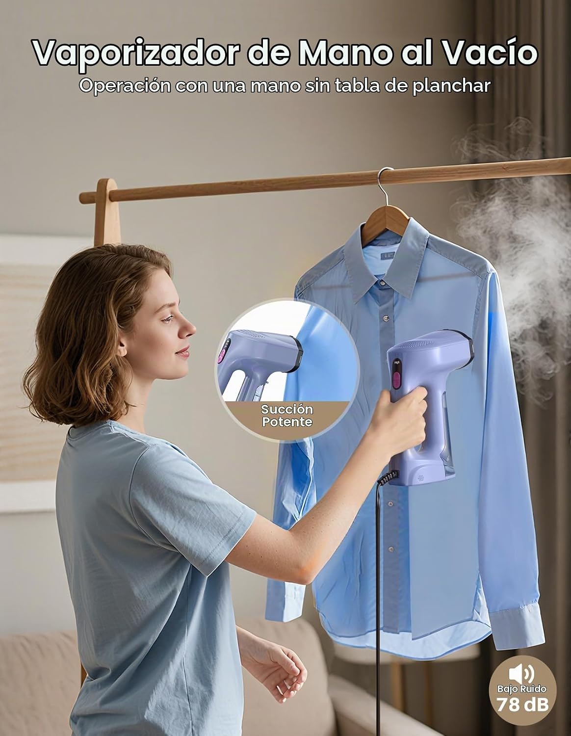 Sweepulire Vaporizador al vacío para ropa, vaporizador de mano de s...