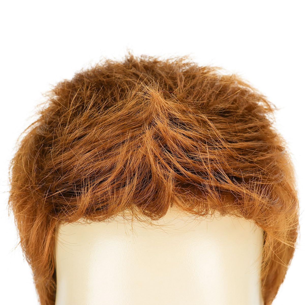 BEAUTY FLAG peluca corta de pelo naranja para hombre, peluca sintét...