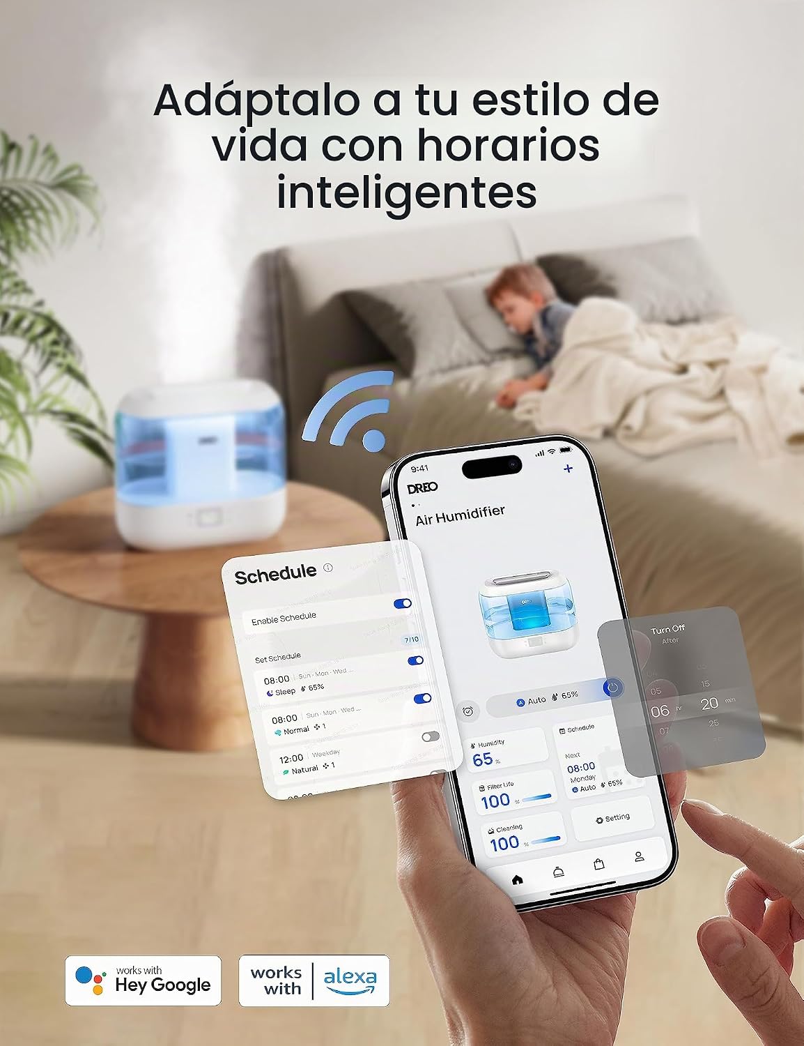 Dreo Humidificadores inteligentes para dormitorio, filtro incluido,...