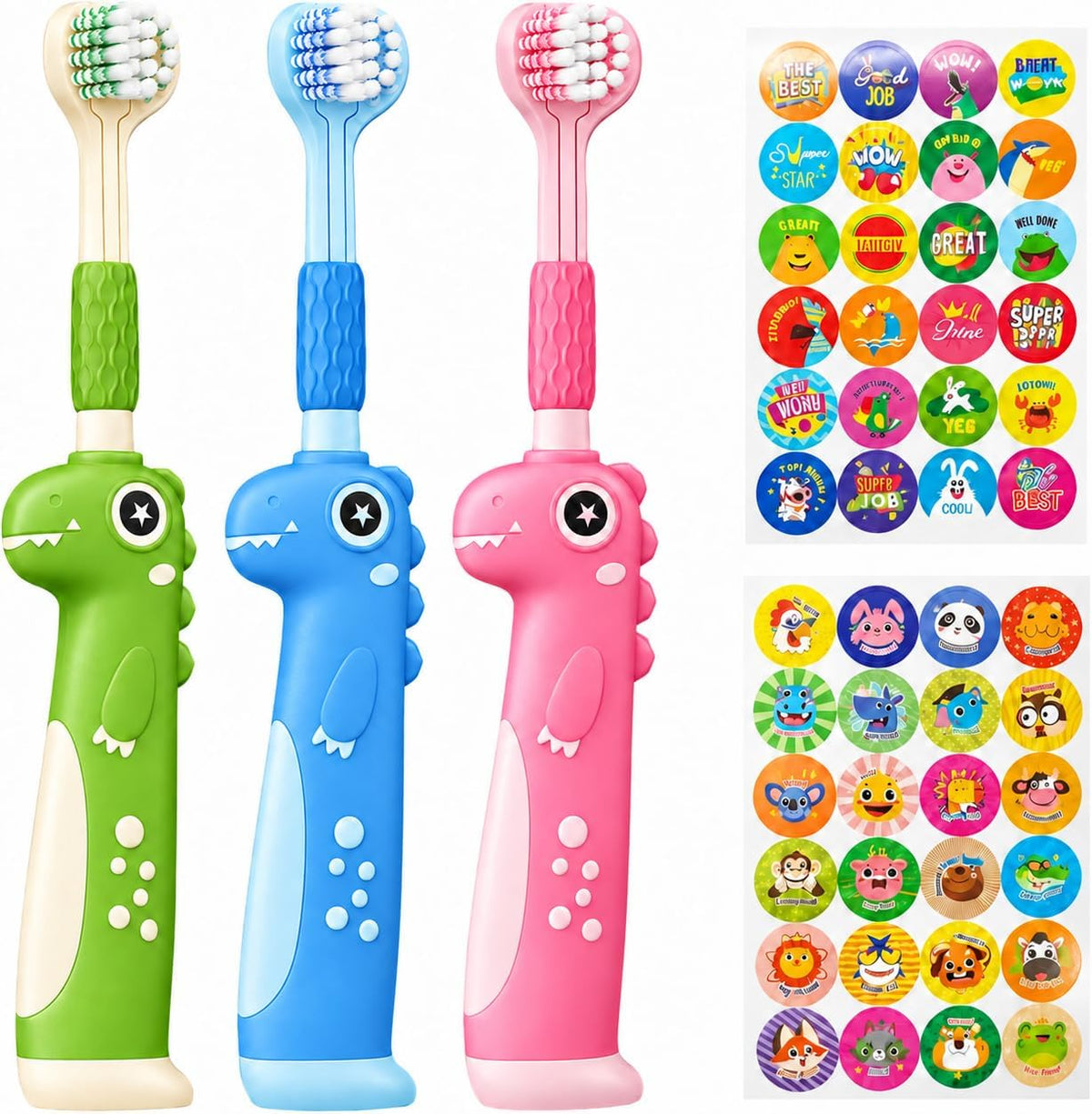 PANIMOSI Cepillo de dientes suave para niños pequeños, cepillos de...