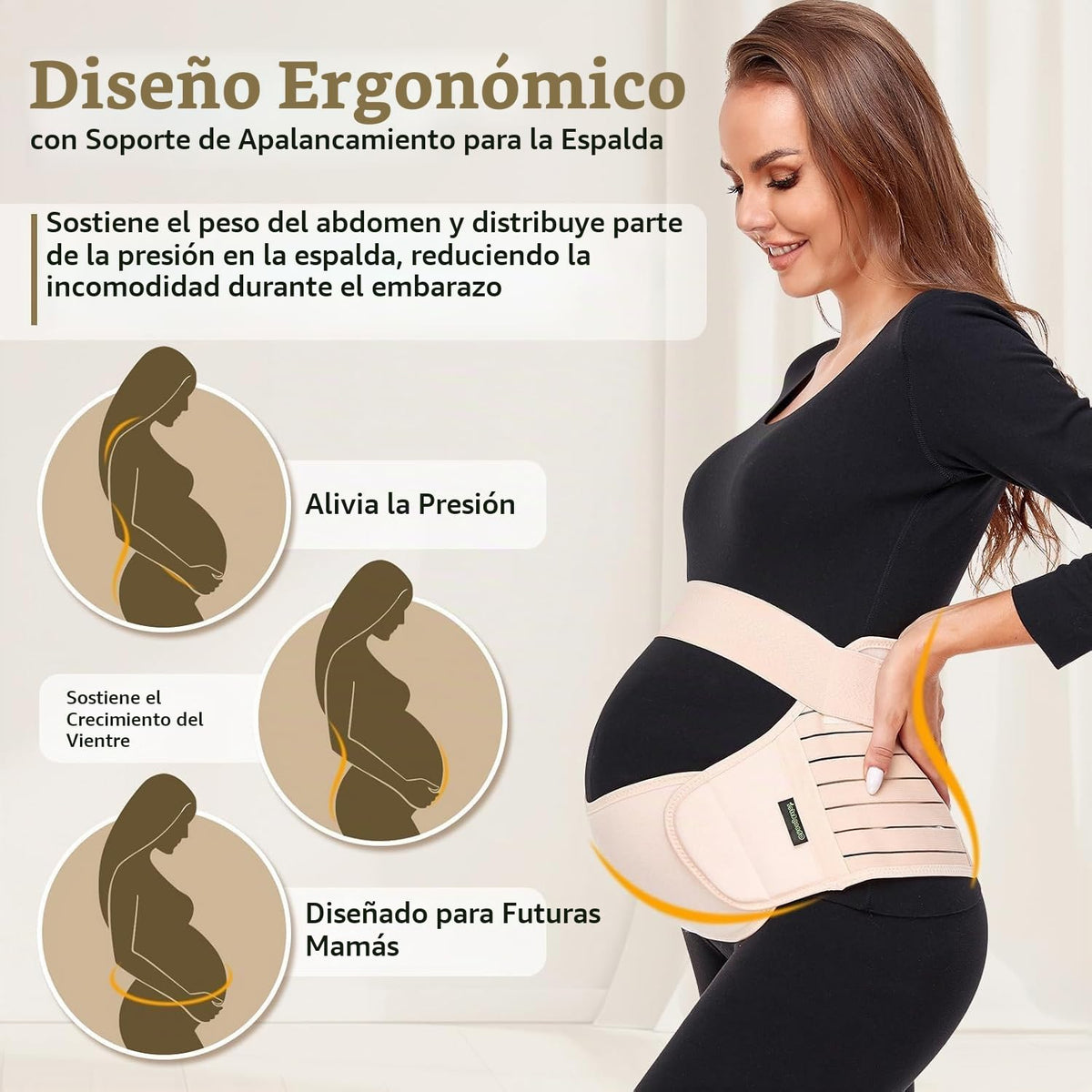 Cinturón de maternidad Banda de vientre de embarazo 3 en 1 Cinturón...