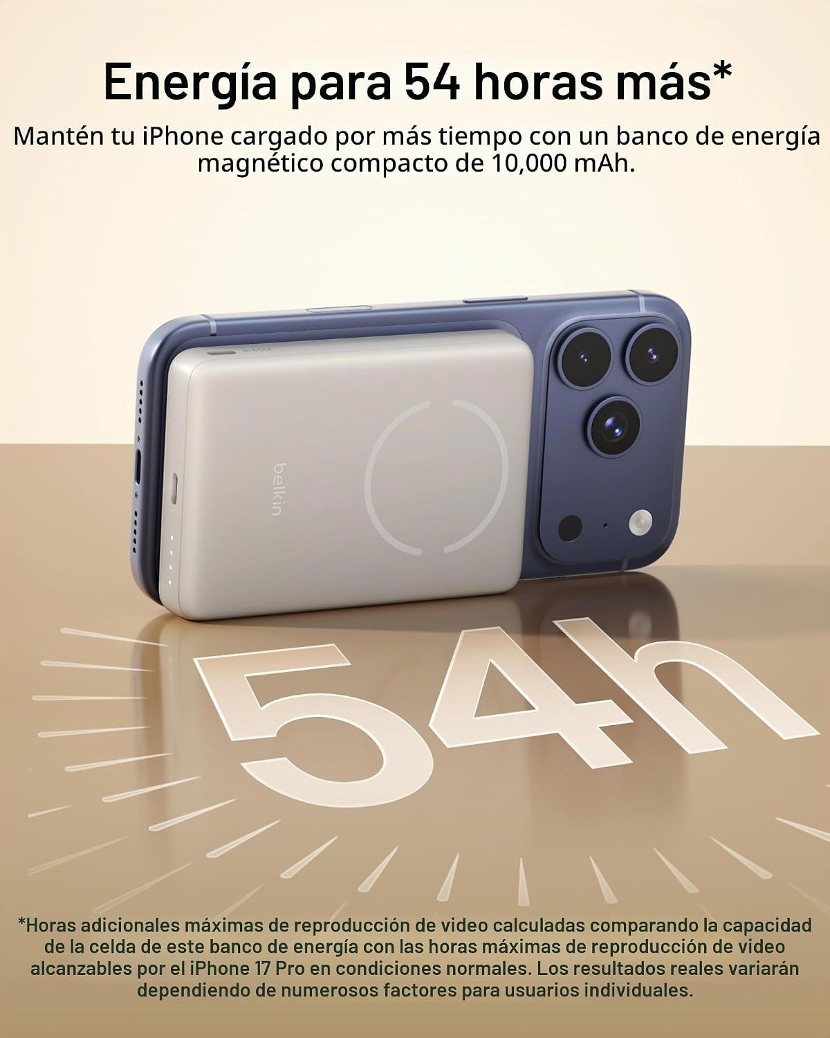 Belkin Banco magnético delgado del poder de 10000mAh Qi2 15W con el...