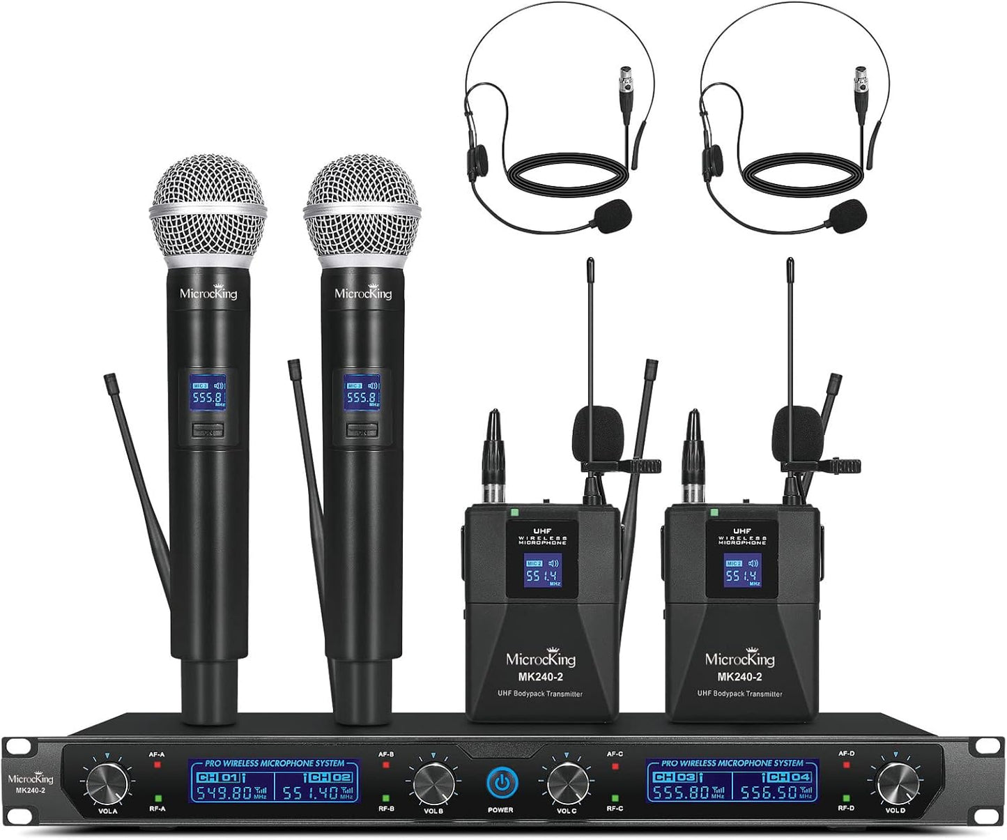 MicrocKing Sistema de Micrófono Inalámbrico, Conjunto de Micrófono...