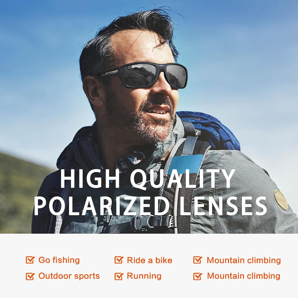 suoso Gafas de sol deportivas polarizadas para hombre: gafas de pro...