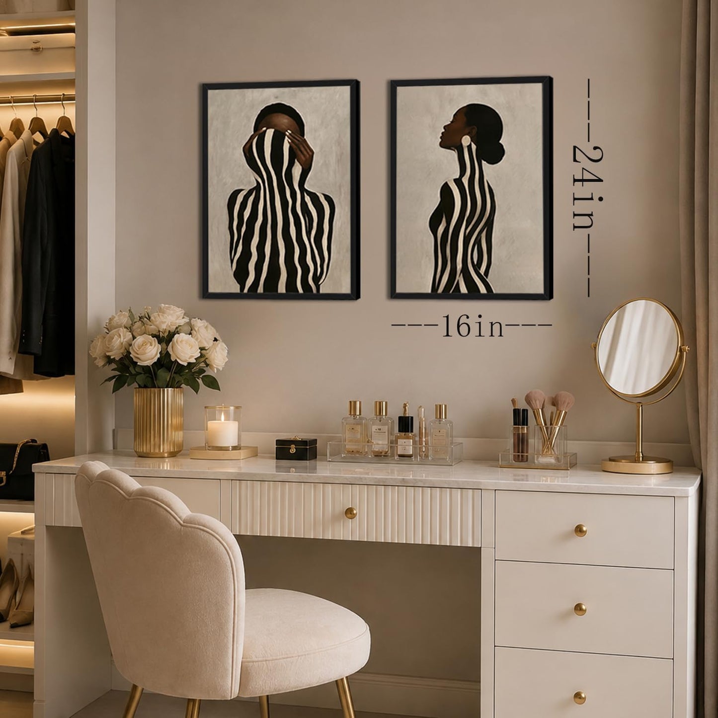 Arte de pared de mujer negra, lienzo afroamericano, decoración de p...