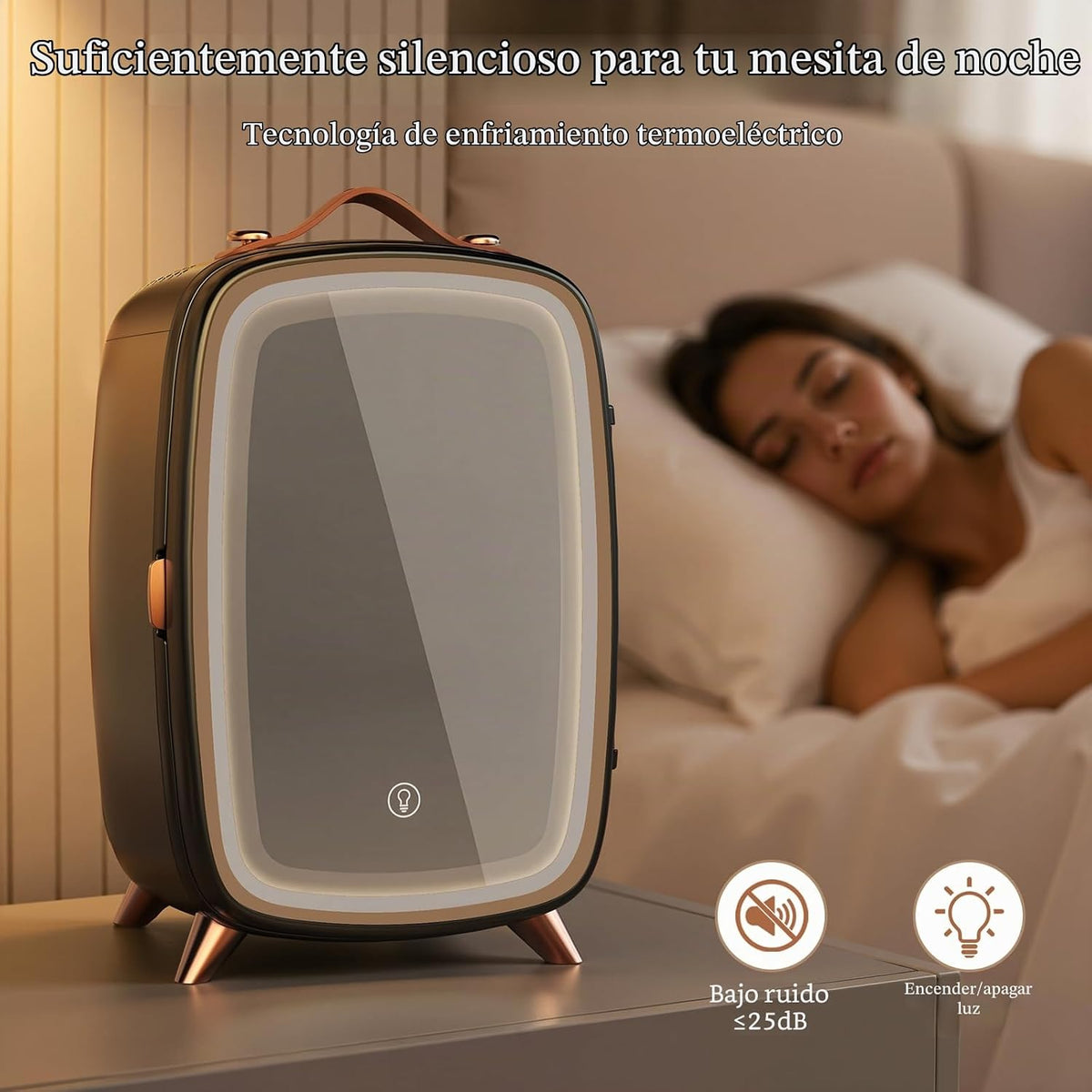 Electactic Mini refrigerador para el cuidado de la piel de 6L, mini...