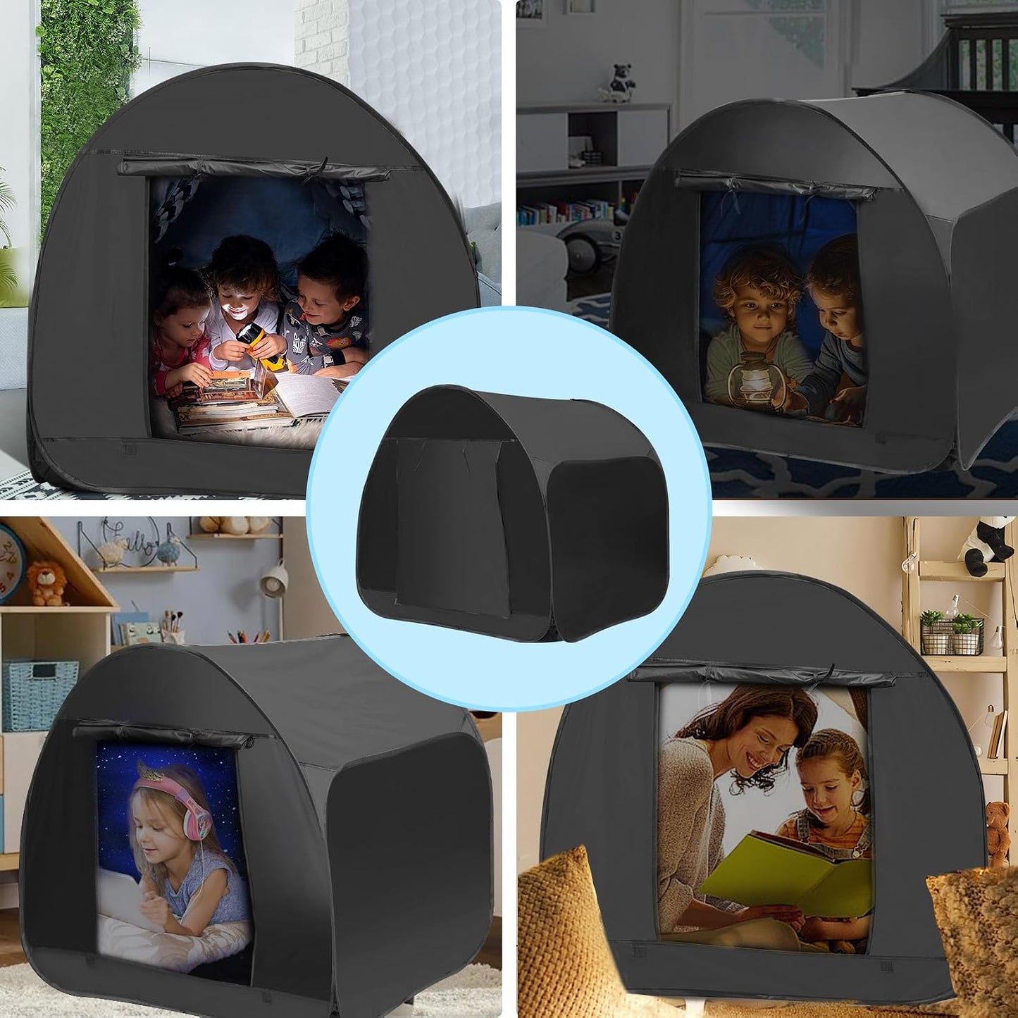 Tienda de campaña sensorial para niños de 47.2 x 47.2 x 47.2 pulgad...