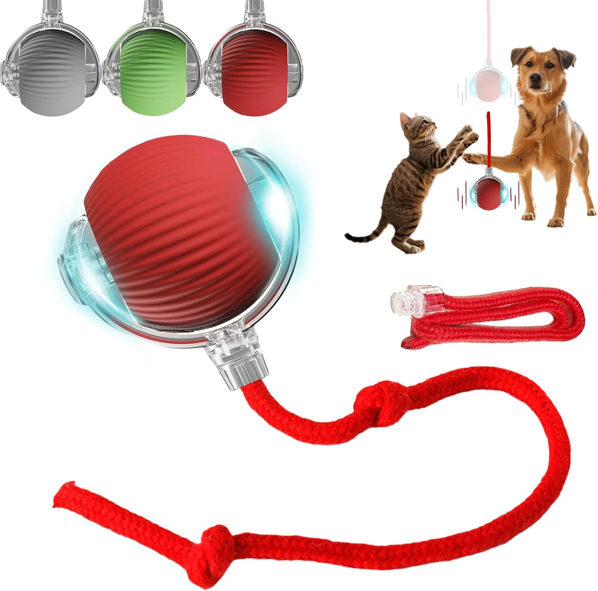 Pelota de juguete interactiva para perros y gatos, movimiento autom...