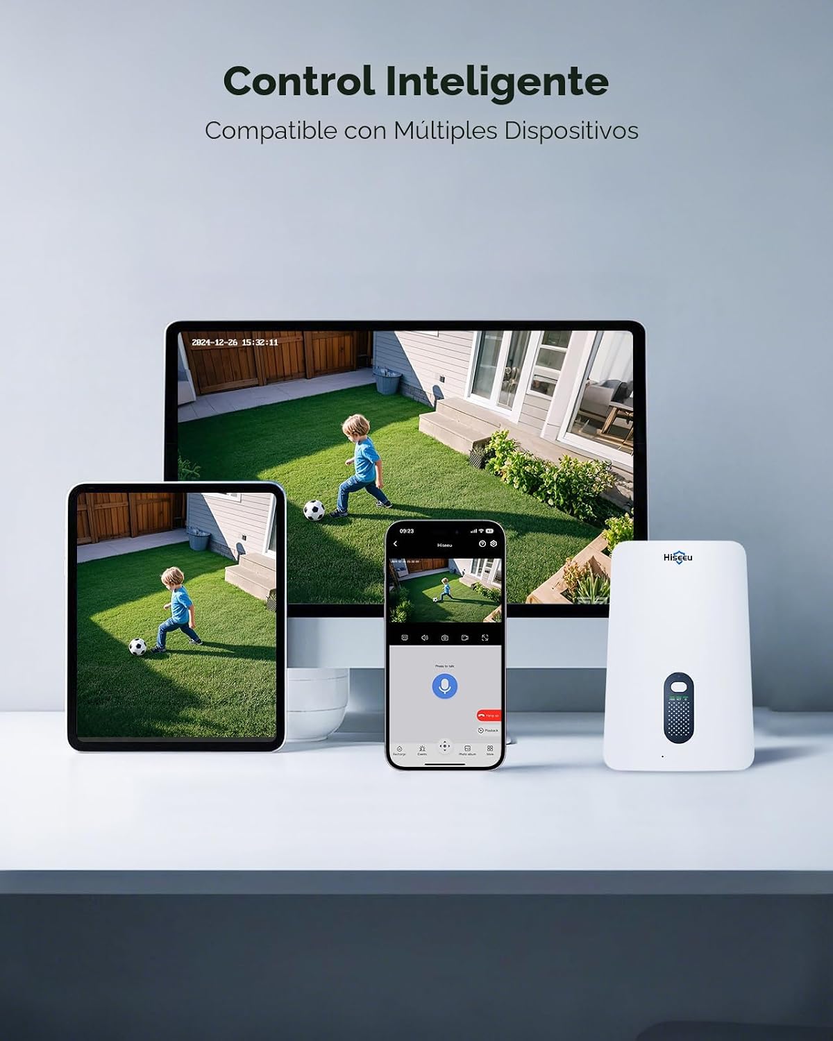 Hiseeu - Sistema de cámaras de seguridad solar inalámbricas para ex...
