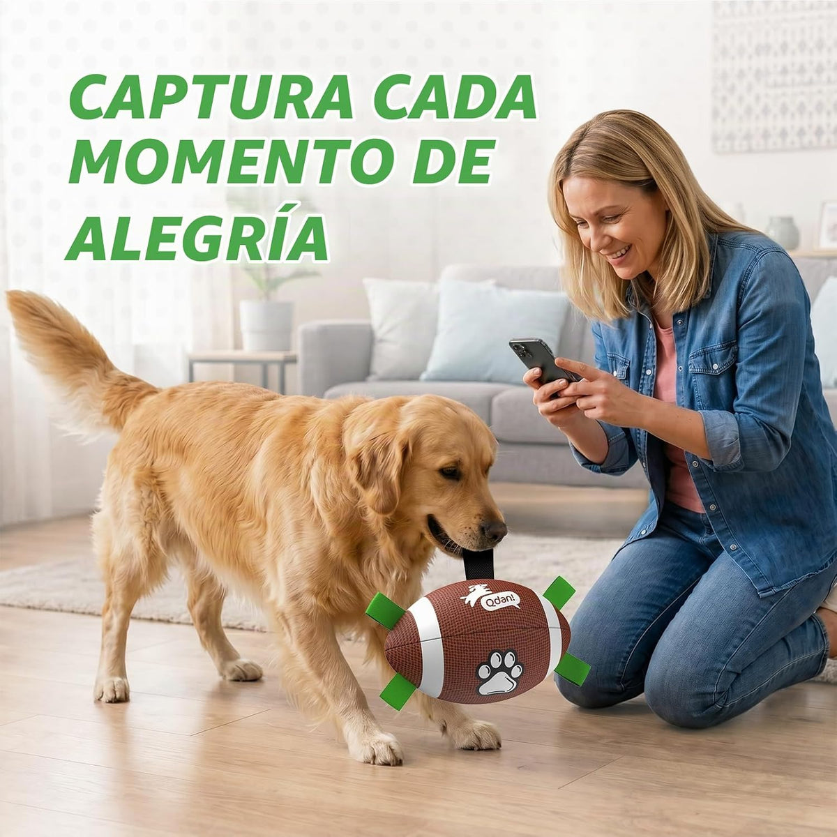 QDAN Juguetes de Fútbol Americano para Perros, Juguetes Interactivo...