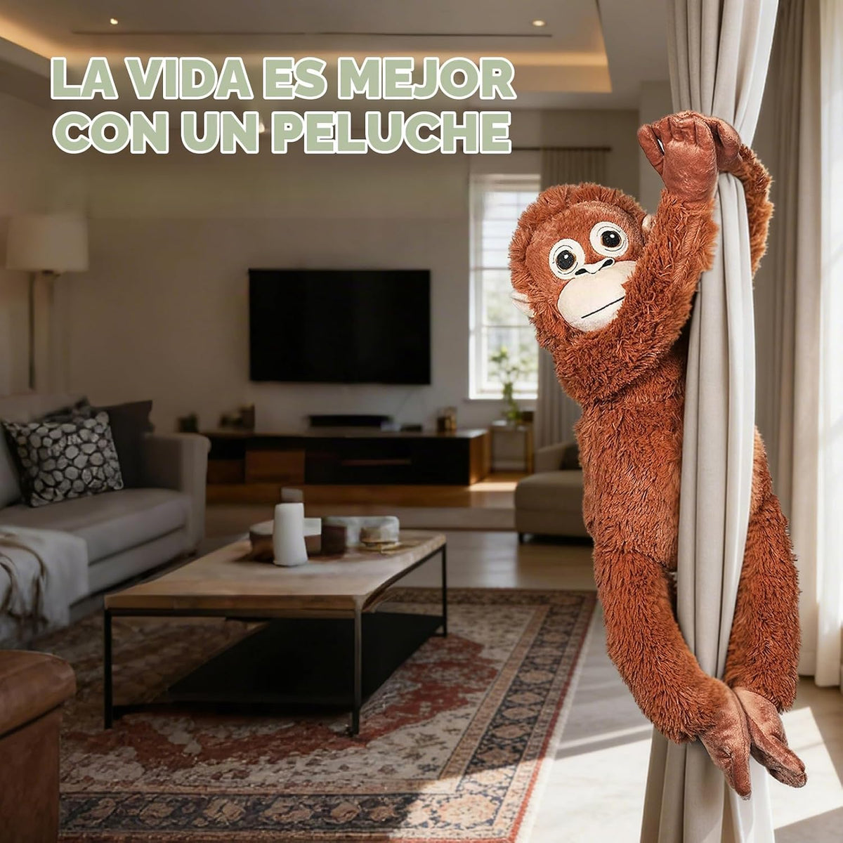 Fluffypals - Juguete de peluche de mono de 24 pulgadas, para colgar...