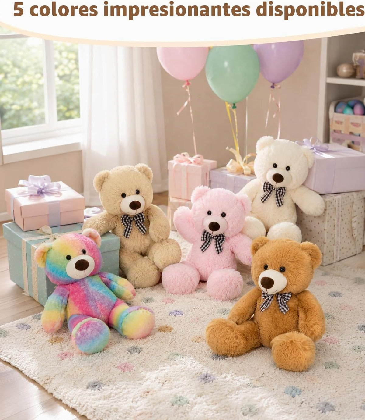 MaoGoLan Oso de peluche pequeño de 15 pulgadas, regalo de felpa bei...
