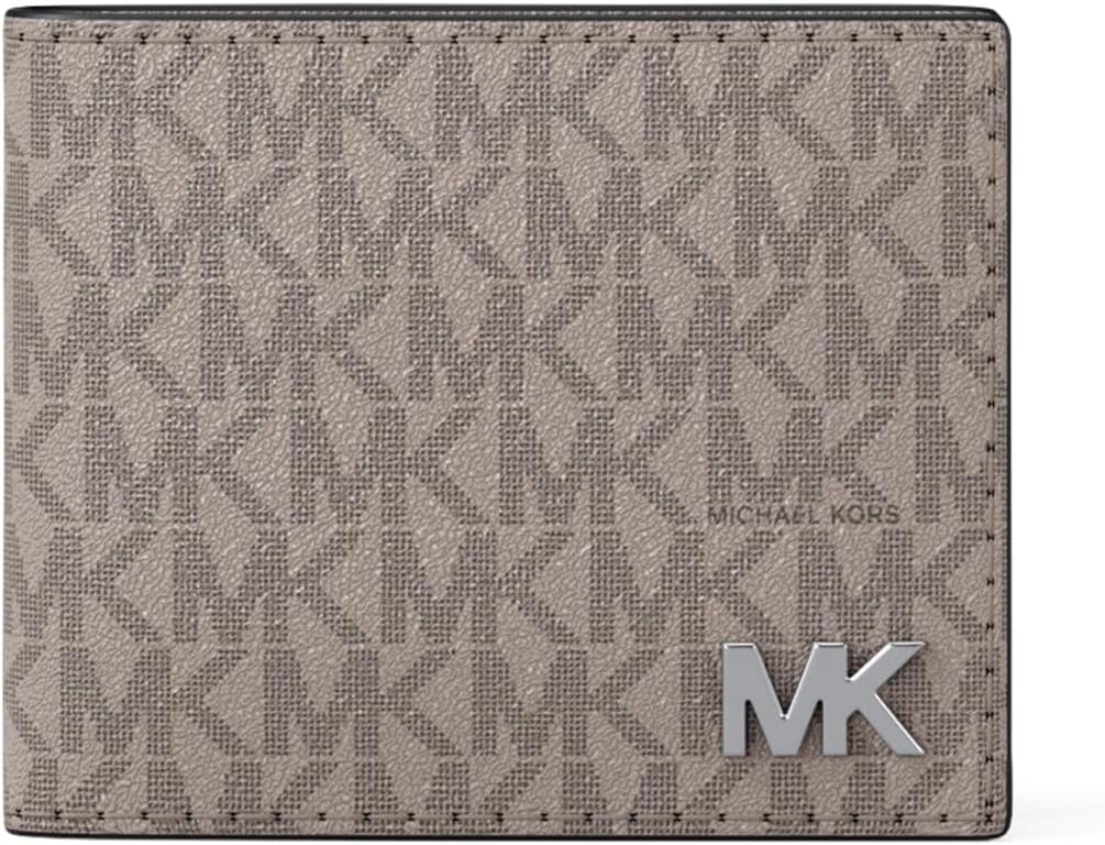 Michael Kors Billetera delgada para hombre, herrajes tonales platea...