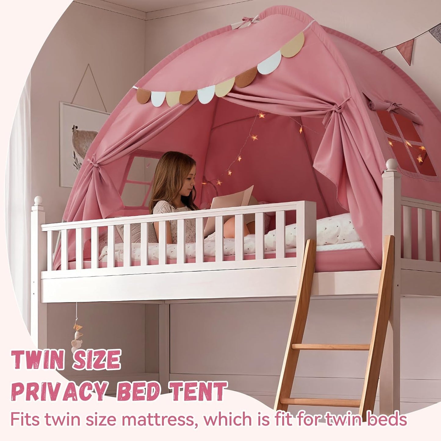 Tienda de campaña para cama individual, toldo para niños y niñas, t...