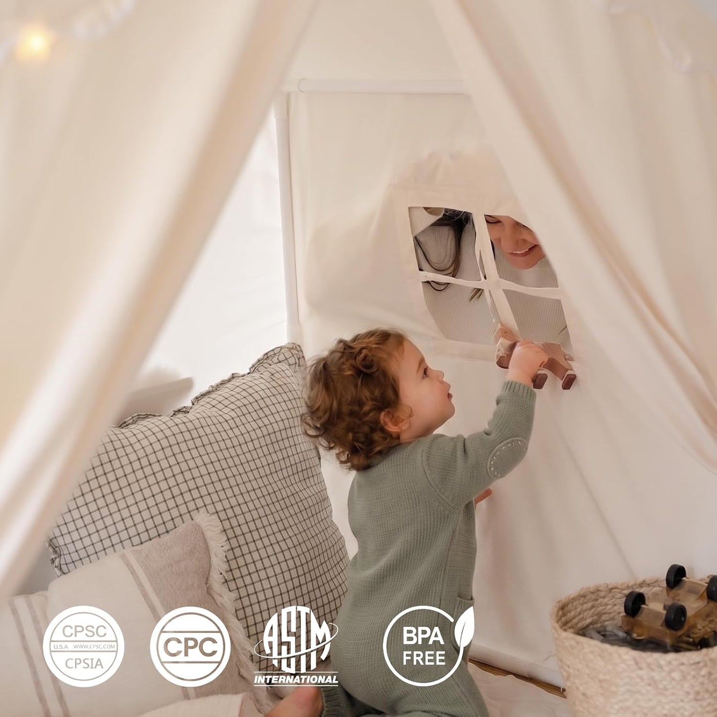 Tienda de campaña para niños Tiny Land con tapete y luces de estrel...