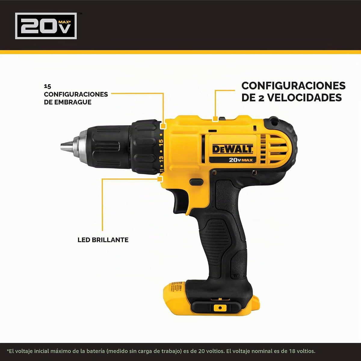 DEWALT Kit de combo de perforación inalámbrico de 20V MAX, 2-Herram...