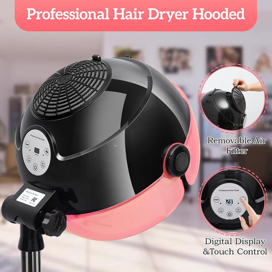 Secador de pelo con capucha, secador de pelo profesional de pie con...