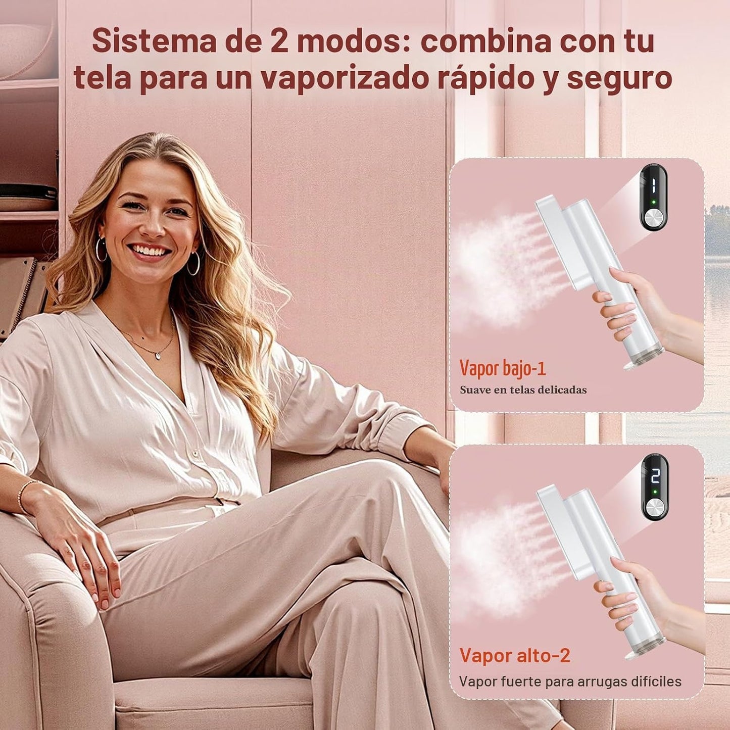 Vaporizador para Ropa, Vaporizador de Prendas Portátil de Mano 2 en...