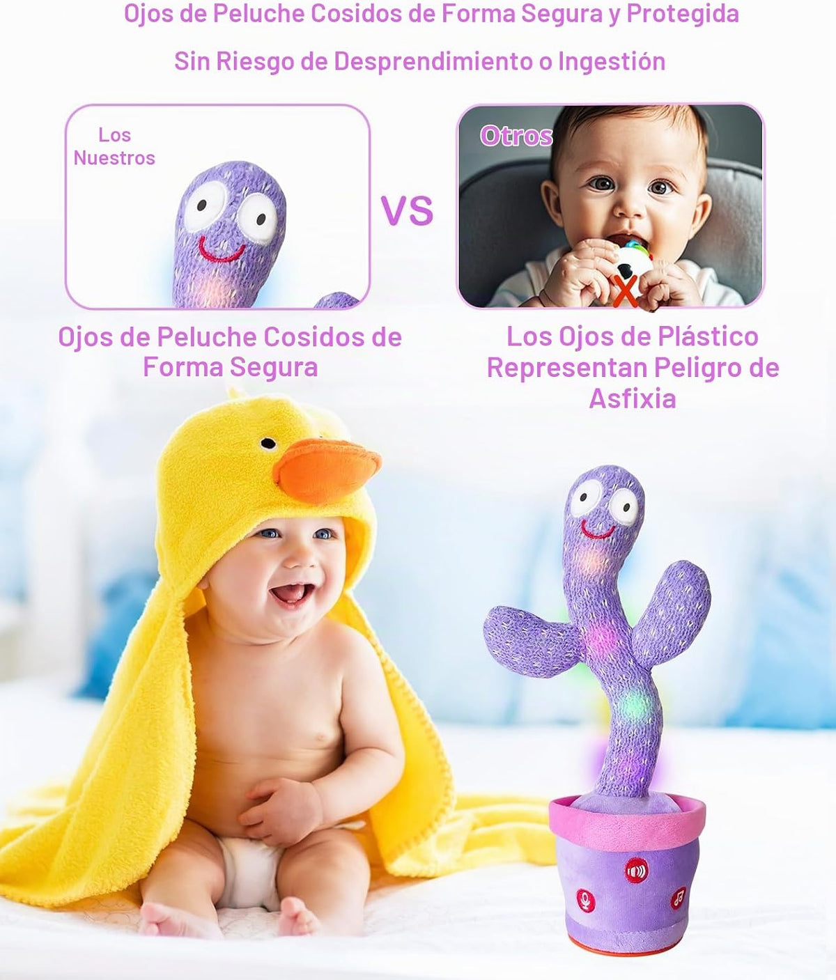 Juguete recargable del cactus que habla que baila, juguetes ajustab...