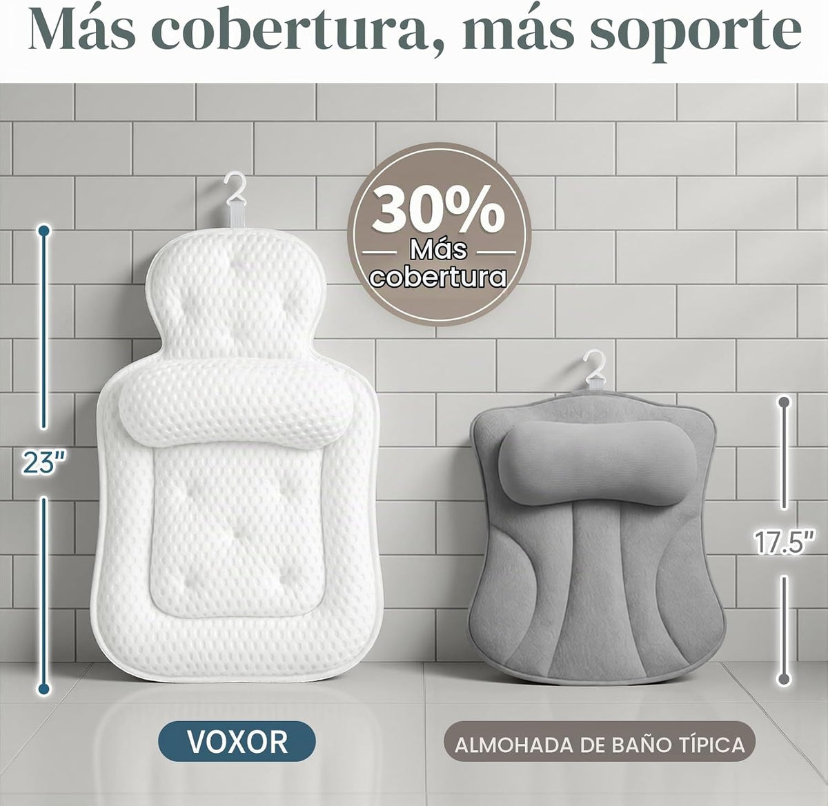 Almohadas de baño para tina, cómodo cojín de bañera para cabeza y c...