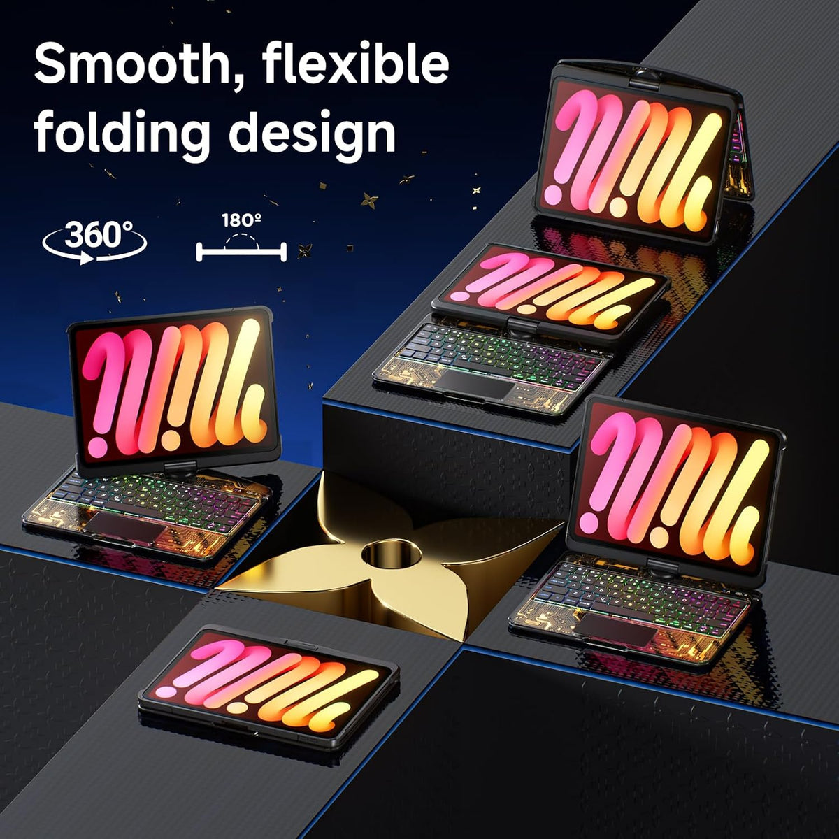 Tiaota Funda transparente con teclado inalámbrico para iPad mini 7...