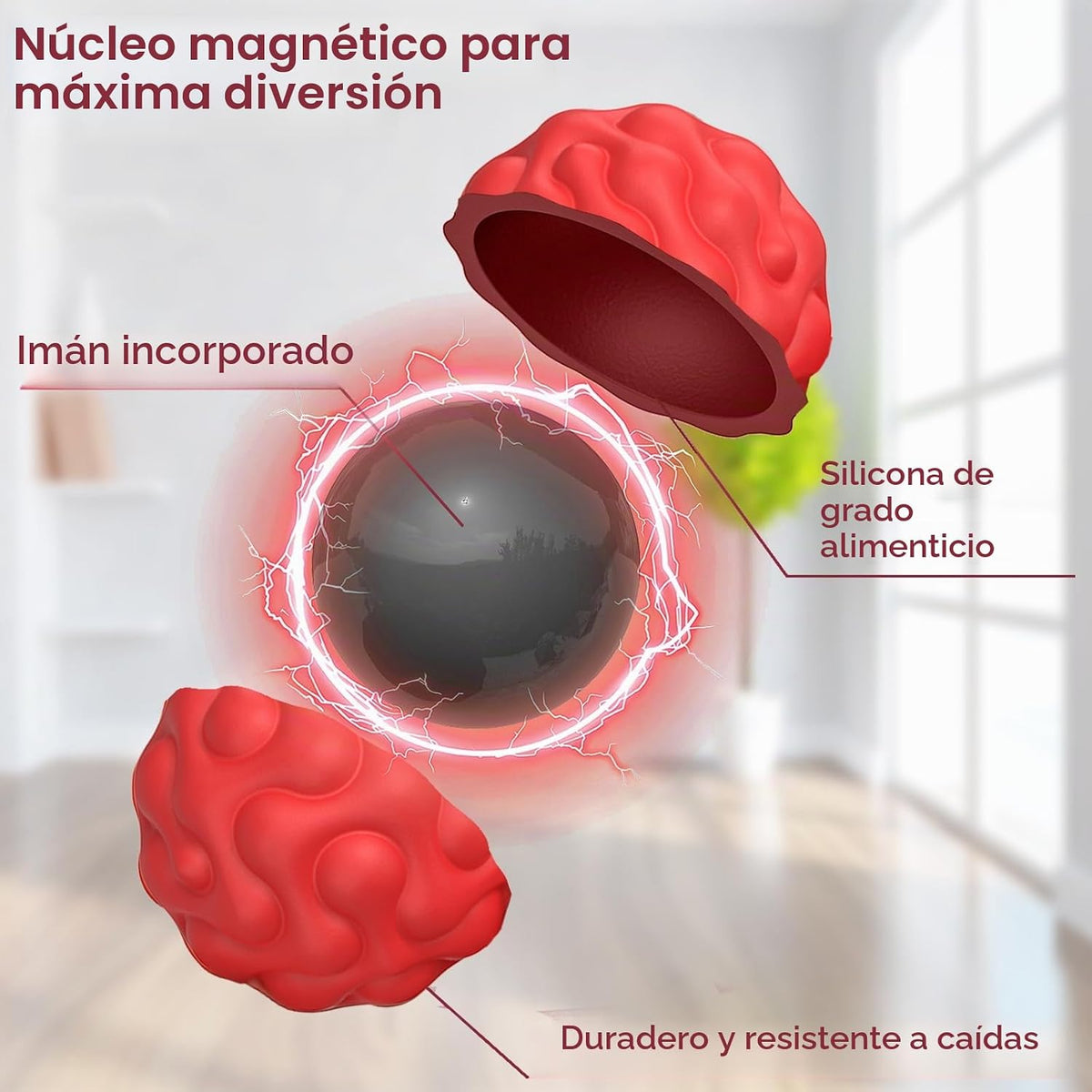Bolas magnéticas de silicona, juguetes para ansiedad para adultos y...