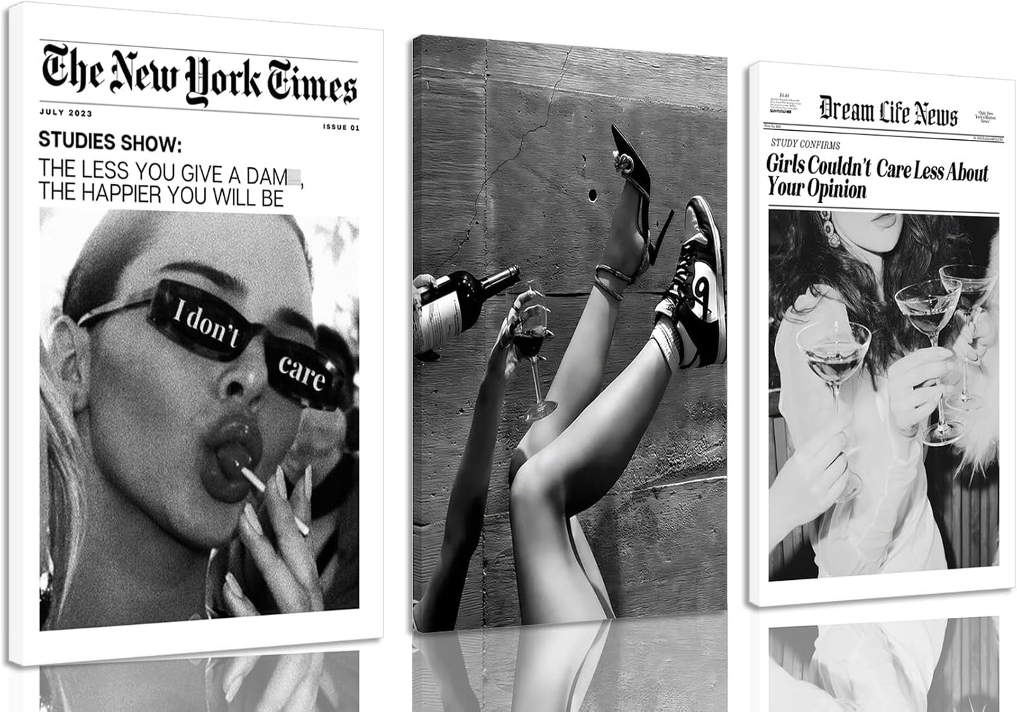 Trendy The New York Times Arte de Pared 16x24 pulgadas Enmarcado Bl...