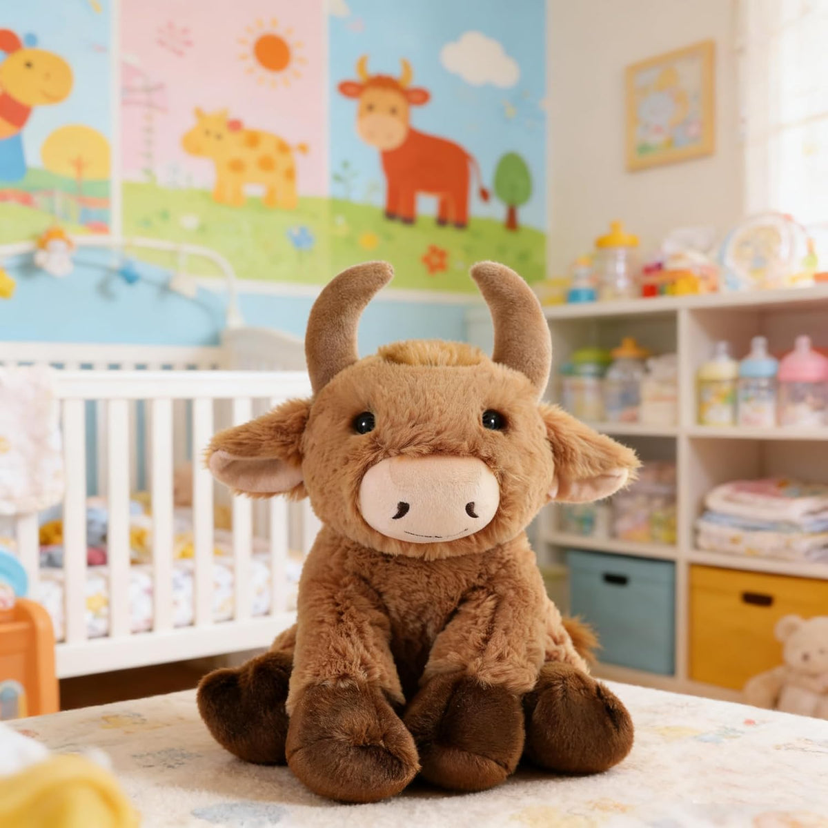 YUKOUQIAN Animal de peluche de ganado de 8 pulgadas para niñas y ni...
