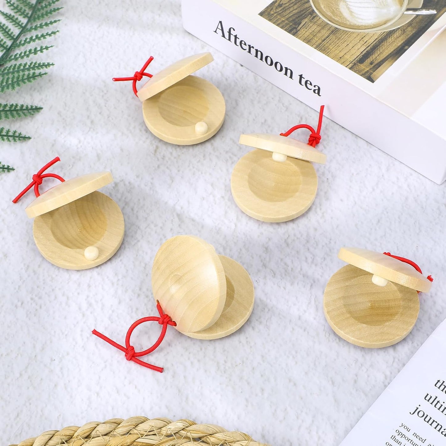 32 castañuelas de dedo, instrumentos musicales de madera para adult...