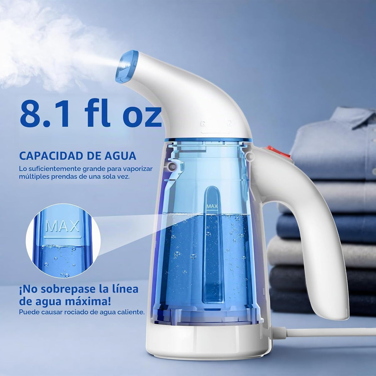 OGHom Vaporizador para ropa, vaporizador de ropa portátil, vaporiza...