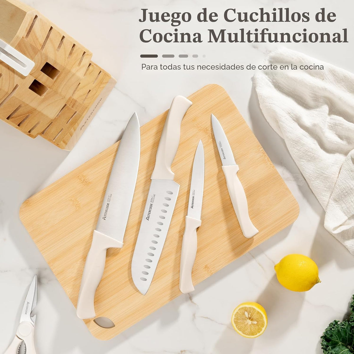 Juego de Cuchillos, Astercook Juego de Cuchillos de Cocina de 22 Pi...