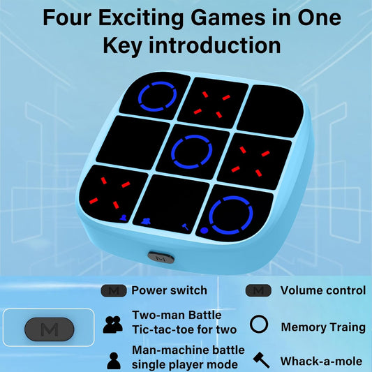Juego de Tic-Tac-Toe Bolt, consola de juegos de rompecabezas portát...