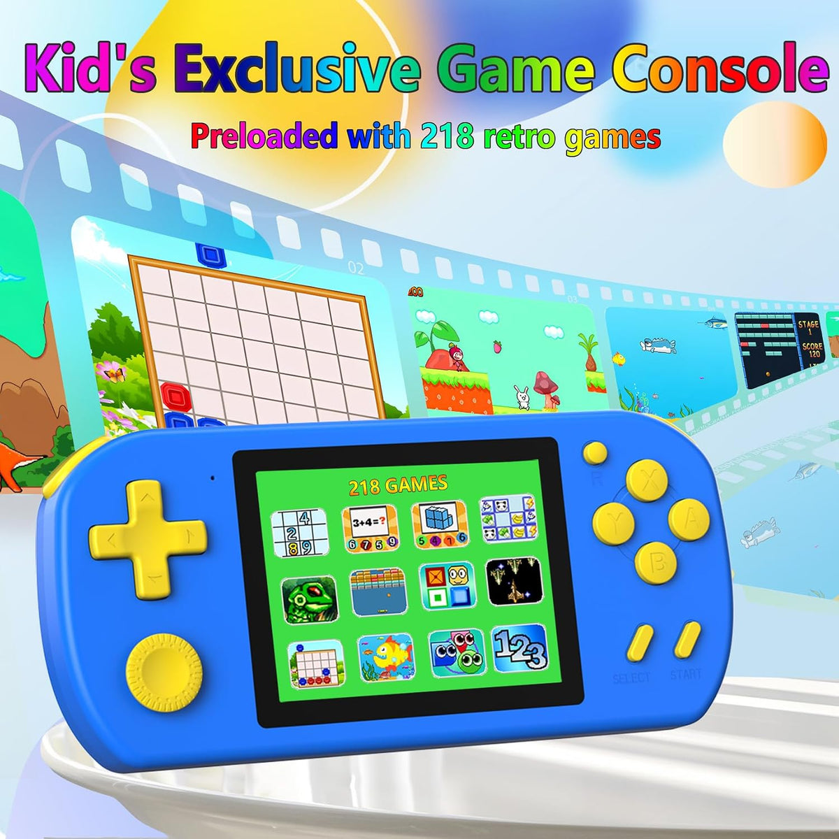 Juegos de mano para niños precargados 218 videojuegos, mini juguete...