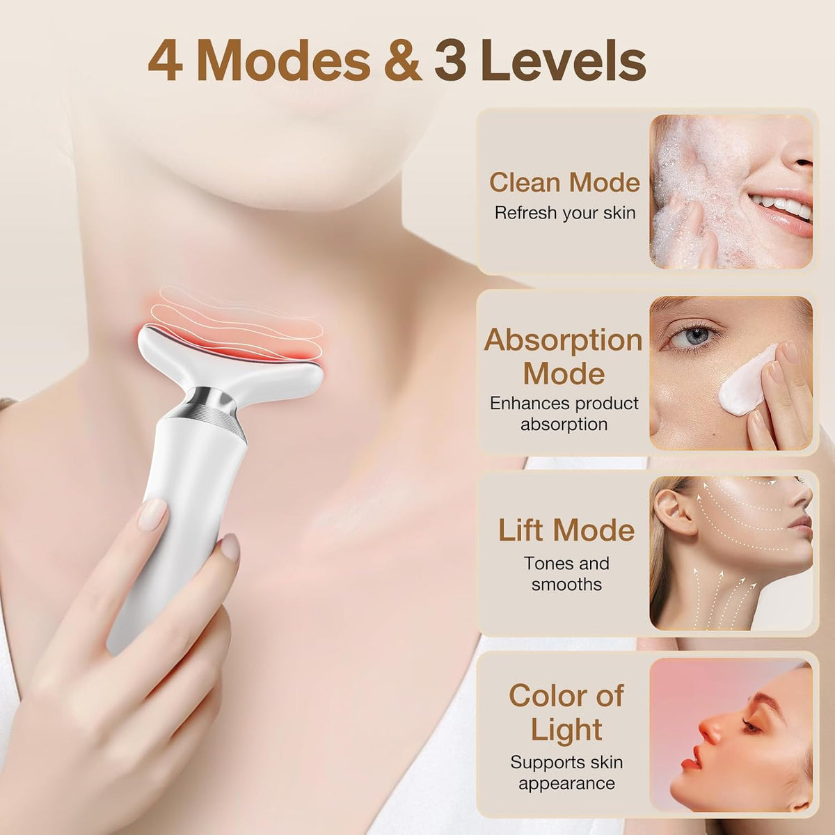 Masajeador facial para cara y cuello, herramienta de masaje facial...