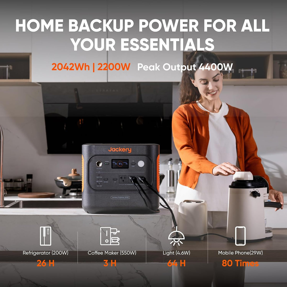 Jackery Explorer 2000 v2 Estación de Energía Portátil, Batería de R...