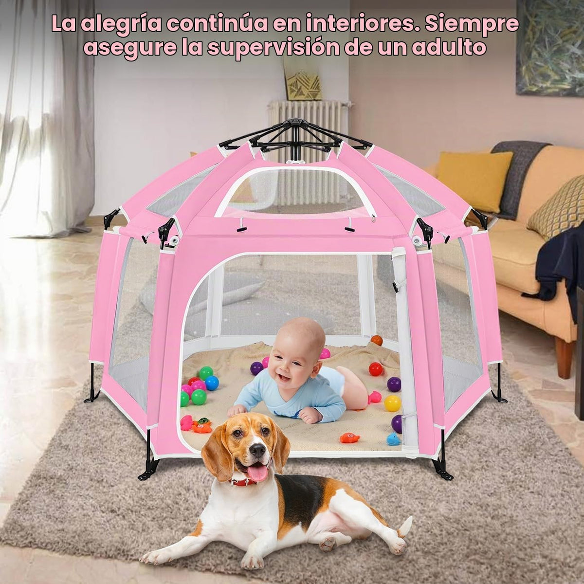 Zooawa Corralito desplegable para bebés, corralito portátil para be...