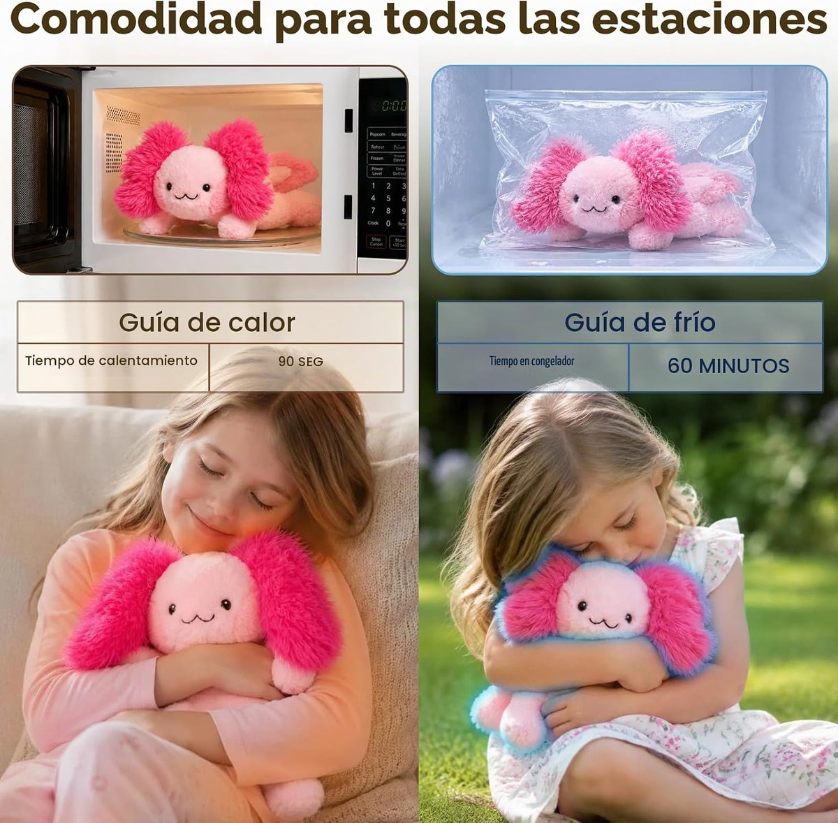 Easfan Juguete de peluche de ajolote de 12 pulgadas para microondas...