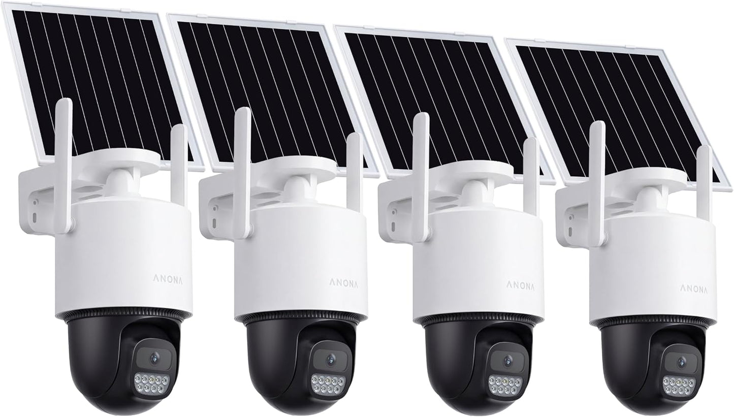 Anona Cámara de seguridad solar inalámbrica para exteriores, 2.5K 4...