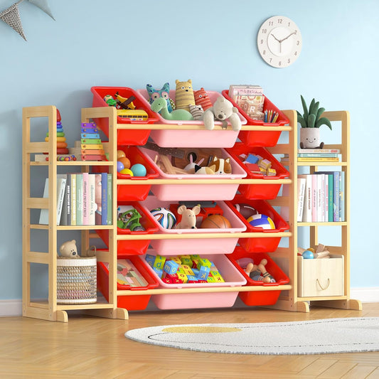 Ratulie Organizador grande de almacenamiento de juguetes para niños...