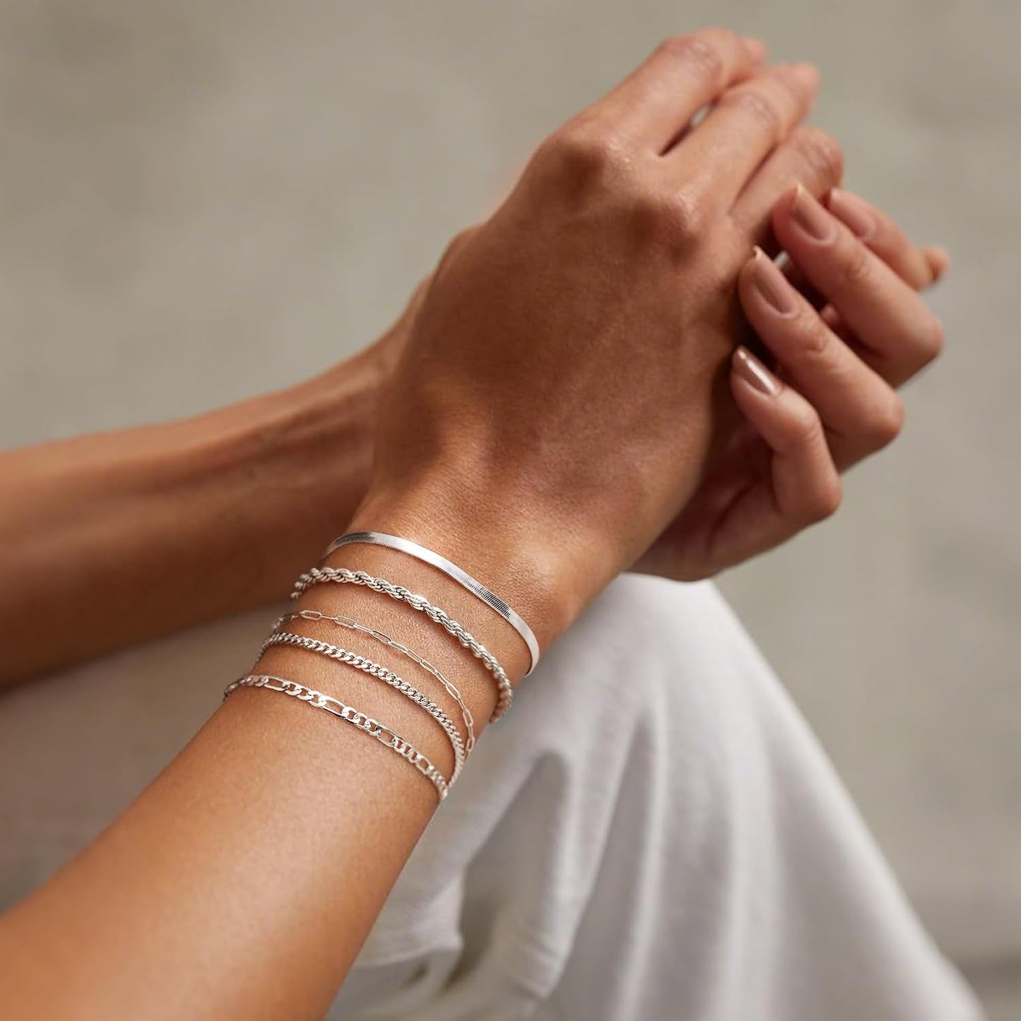 Krfy 5\/6 piezas pulseras chapadas en oro para mujeres modernas, ju...