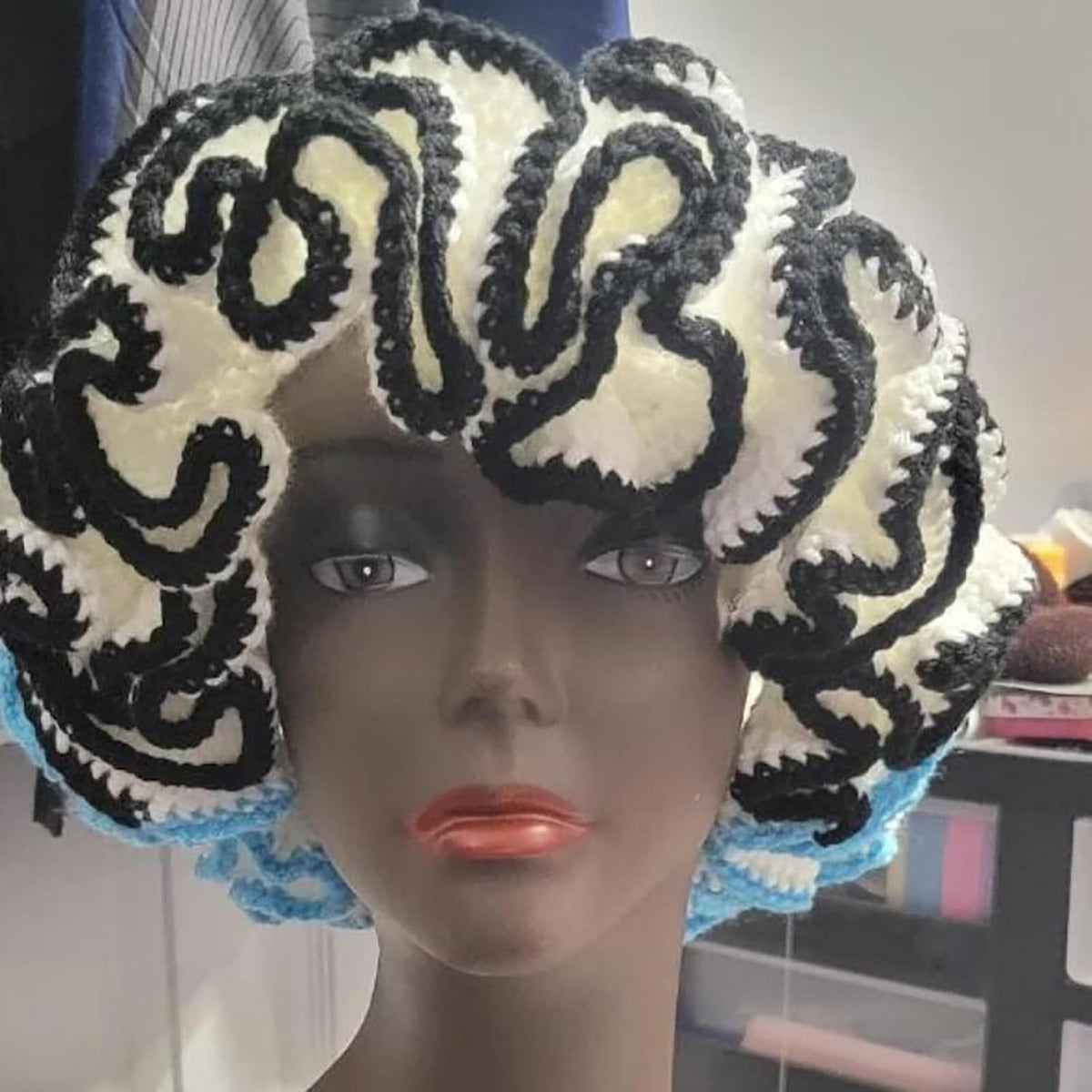 QERPON Sombrero de pescador de ganchillo hecho a mano para mujer, a...