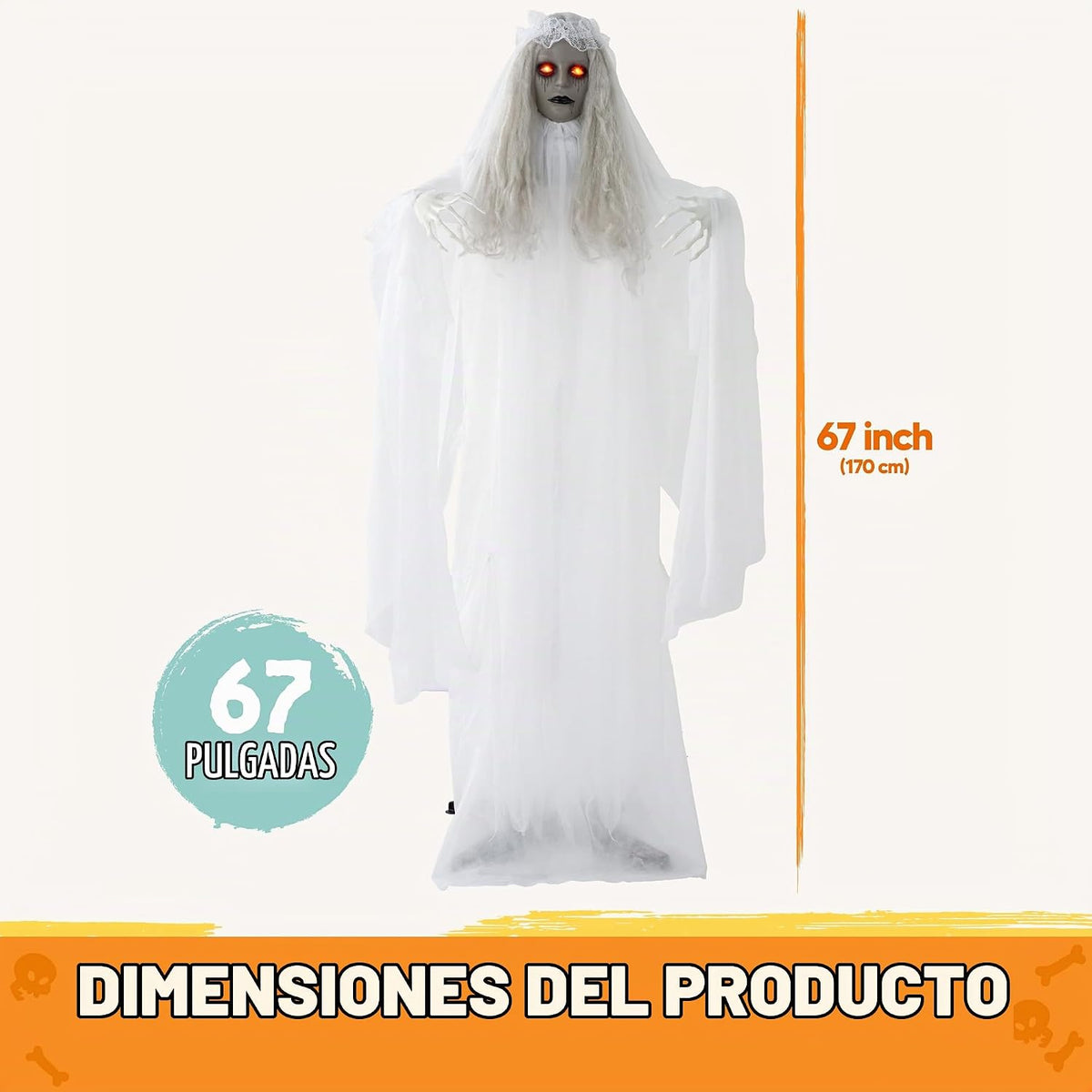 JOYIN Decoraciones de Halloween de 67 pulgadas para exteriores, dec...
